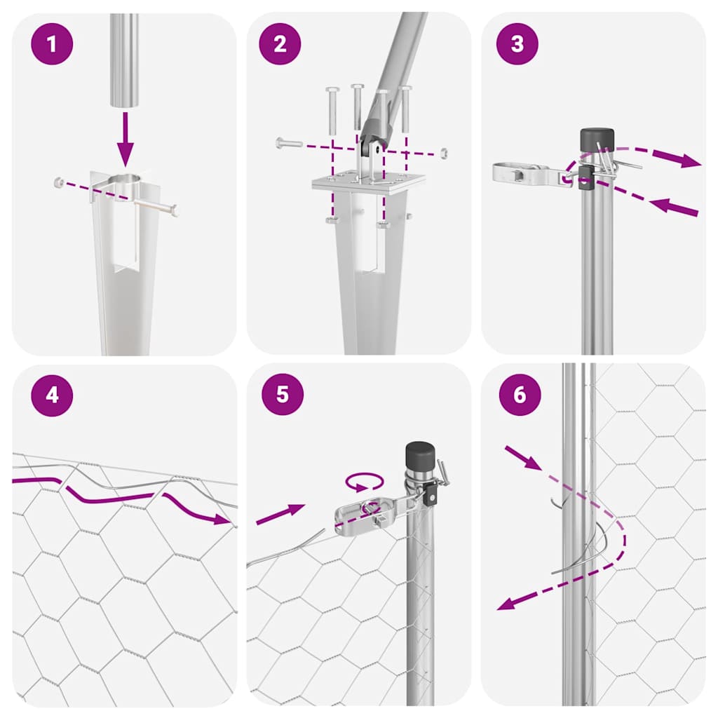 Steber ograje. srebrna 100 x 0,4 m (50 mm mreža) Jeklo - slika 13