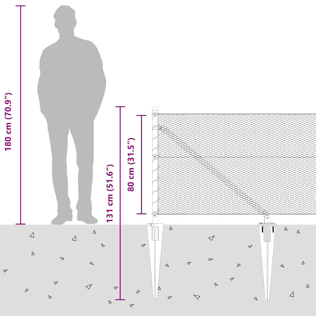 Plotový sloupek. Stříbrná 100 x 0,8 m (13 mm síť) Ocel - obrázek 16