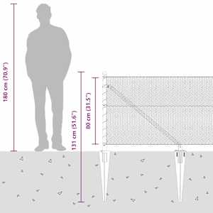 Hexagonální plot s podpěrou 100 x 0,8 m Pozinkovaná ocel - obrázek 16