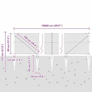 Hexagonální plot s podpěrou 100 x 0,8 m Pozinkovaná ocel - obrázek 14