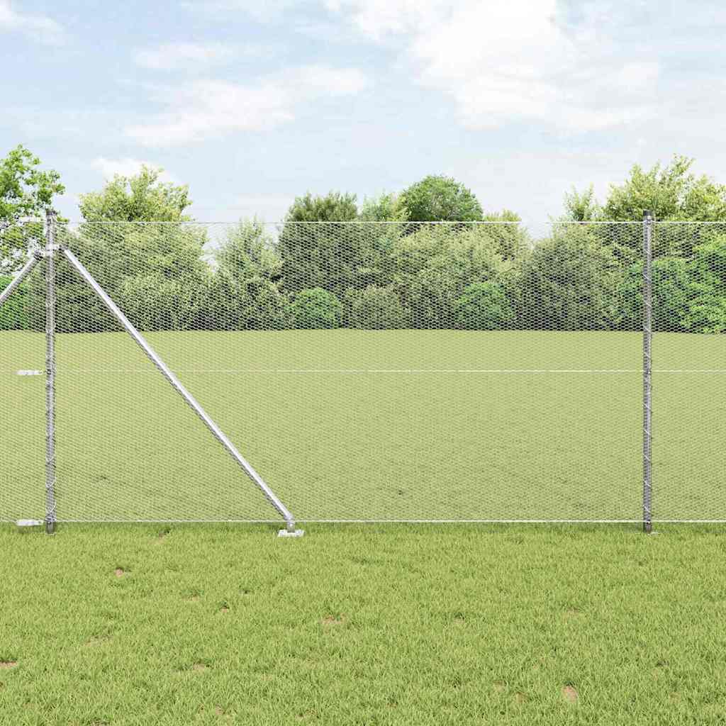 Hexagon hegn 1x100 m Galvaniseret stål, vidaXL hegnspost med spyd 13 stk Ø32 mm 120 cm Galvaniseret stål
