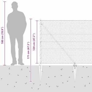 Hexagonální plot s podpěrou 100 x 1,2 m Pozinkovaná ocel - obrázek 16
