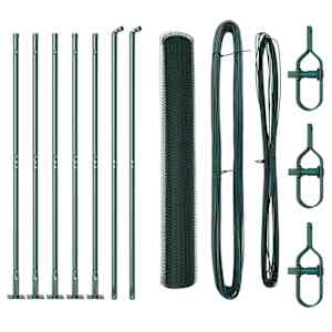 vidaXL Heksagonaalne aiaelement betoonalusel 10 x 1 m PVC-kaetud teras