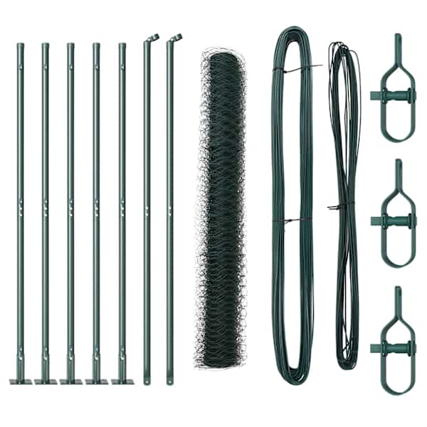vidaXL Heksagonaalne aiaelement betoonalusel 10 x 1 m PVC-kaetud teras