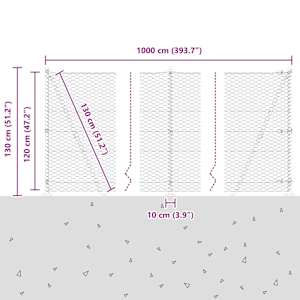 Hexagonální plot s betonovým základem 10 x 1,2 m Zelená - obrázek 15