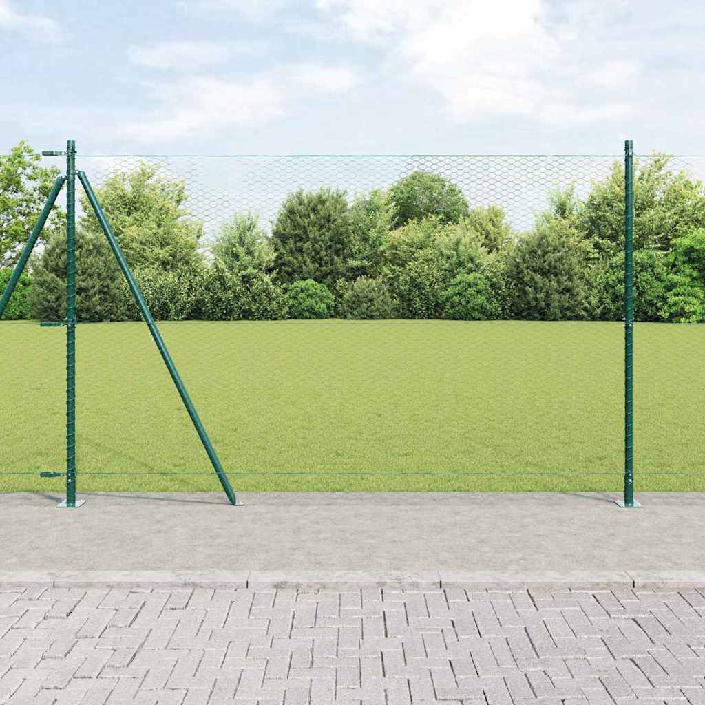 Hexagon Hegn Grøn 1,6x10 m Stål