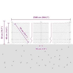 Hexagonální plot s betonovým základem 25 x 0,4 m Zelená - obrázek 15