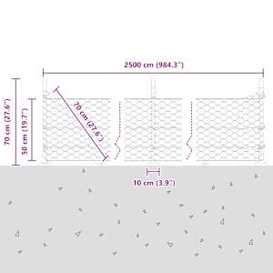 Hexagonální plot s betonovým základem 25 x 0,5 m Lesní zelená - obrázek 15