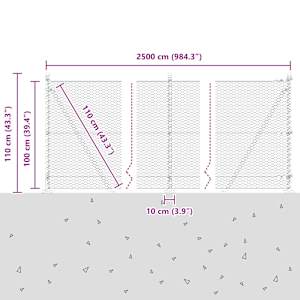 Venkovní šestiúhelníkový plot s betónovým základem 25 x 1 m - obrázek 15