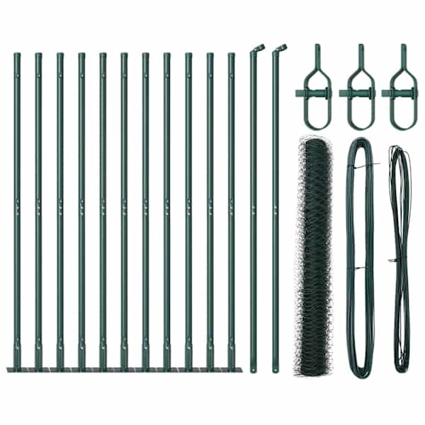 vidaXL Heksagonaalne aiaelement betoonalusel 25 x 1 m PVC-kaetud teras