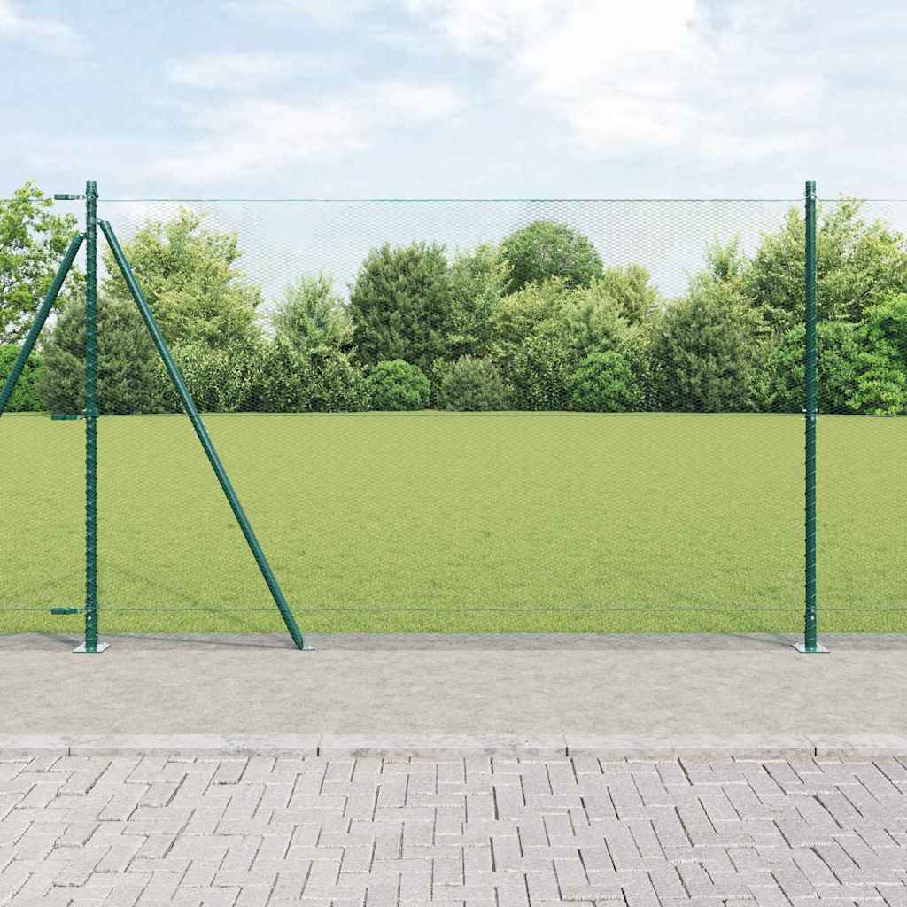 Sada plotov Sada 2 Zelená Kov, PVC 25 x 1.5 m Odolné 3353528