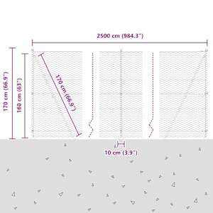 Venkovní šestiúhelníkový plot s betónovým základem 25 x 1,6 m - obrázek 15