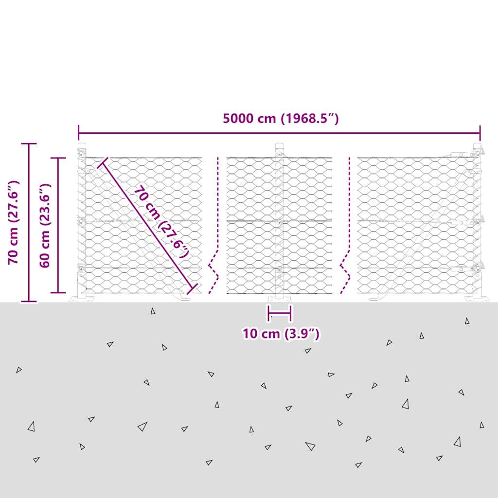 Plotový sloupek. Zelená 50 x 0,6 m (36 mm síť) Ocel a PVC - obrázek 15