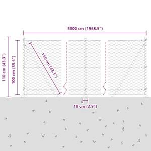 Hexagonální plot s betonovým základem 50 x 1 m Zelená Síťovina - obrázek 15