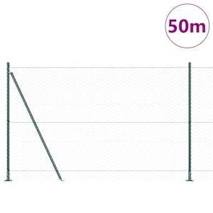 Plotový sloupek. Zelená 50 x 1,4 m (50 mm síť) Ocel a PVC - obrázek 3