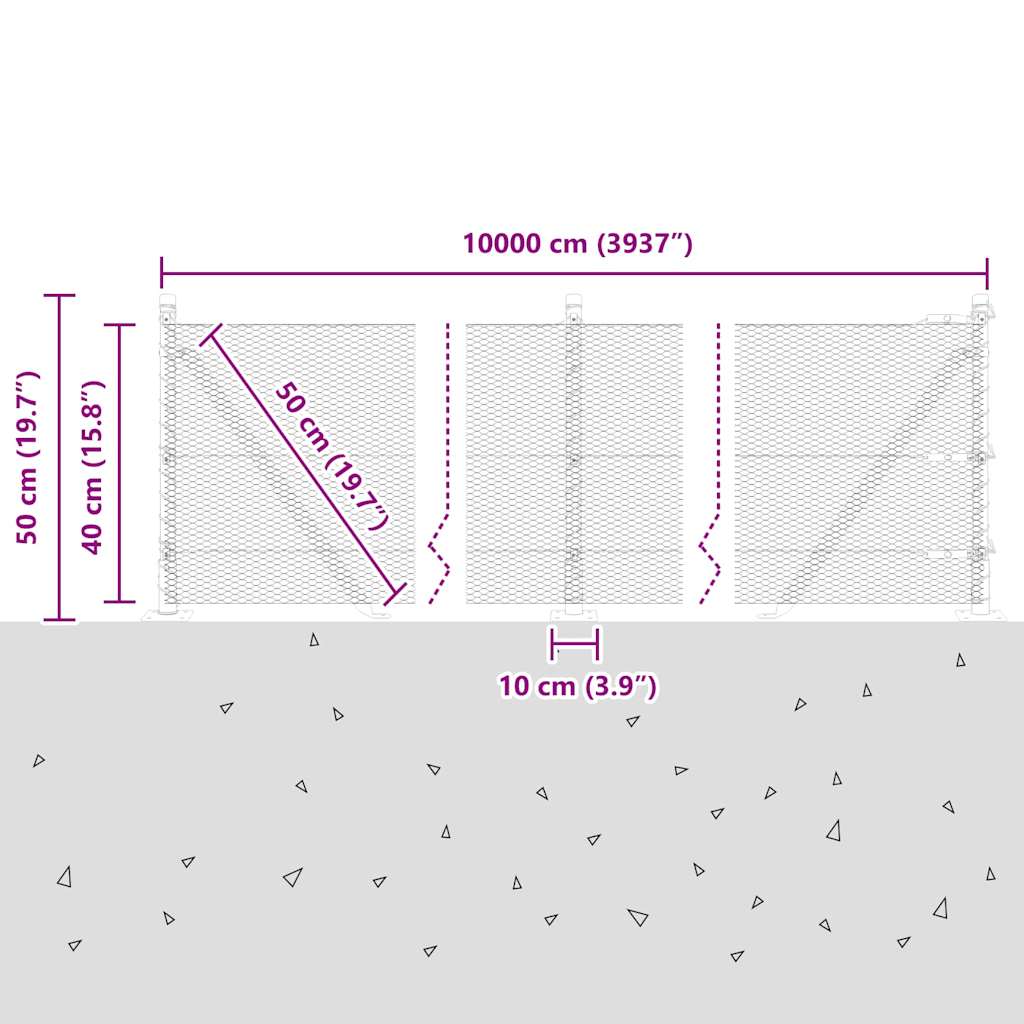 Plotový sloupek. Zelená 100 x 0,4 m (13 mm síť) Ocel a PVC - obrázek 15