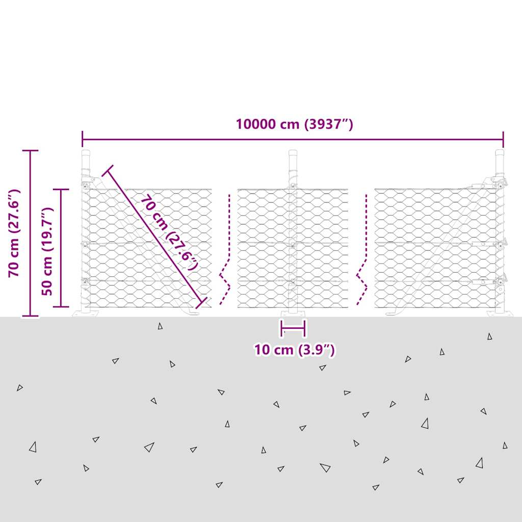 Plotový sloupek. Zelená 100 x 0,5 m (36 mm síť) Ocel a PVC - obrázek 15