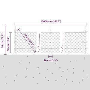 Hexagonální plot s betonovým základem 100 x 0,5 m Zelená - obrázek 15