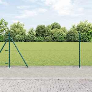 Steber ograje. Zelena 100 x 1 m (25 mm mreža) Jeklo in PVC