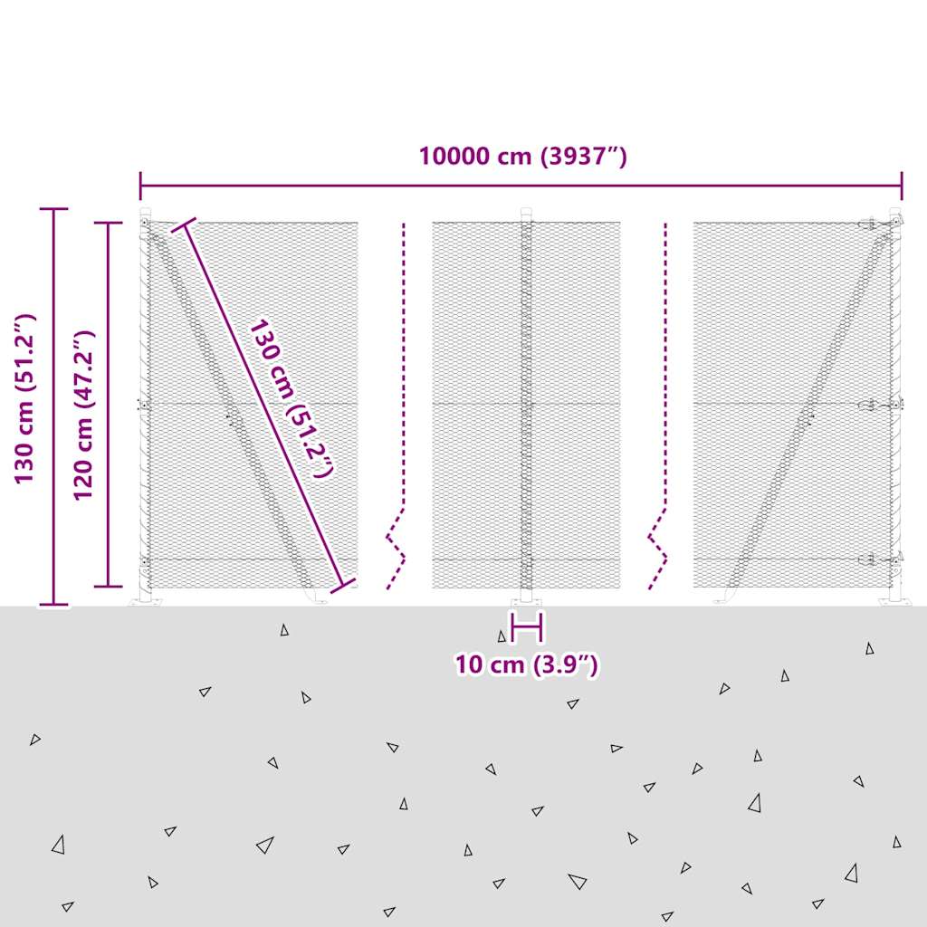 Plotový sloupek. Zelená 100 x 1,2 m (mesh 13 mm) Ocel a PVC - obrázek 15