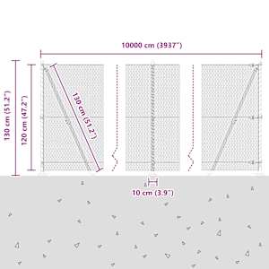 Venkovní šestiúhelníkový plot s betónovým základem 100 x 1,2 m - obrázek 15