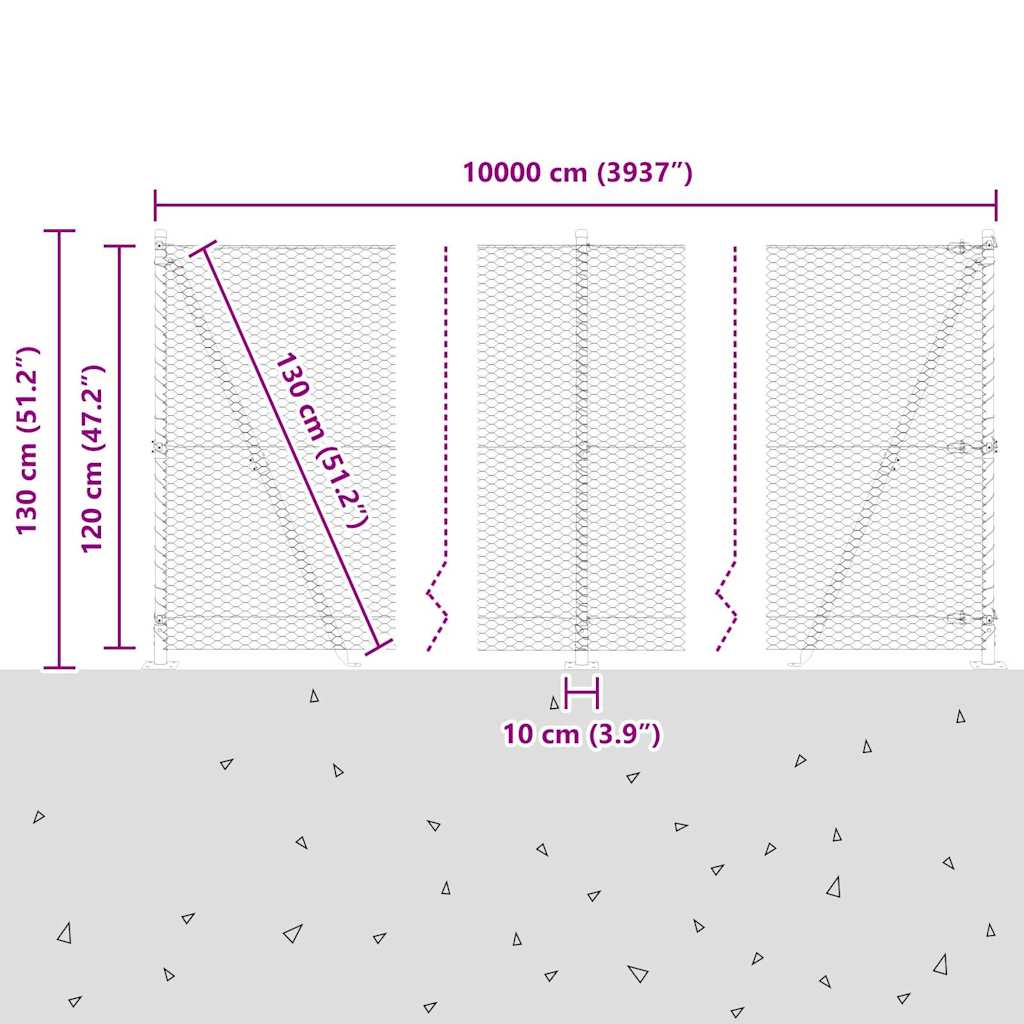 Plotový sloupek. Zelená 100 x 1,2 m (25 mm síť) Ocel a PVC - obrázek 15