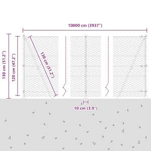 Plotový sloupek. Zelená 100 x 1,2 m (36 mm mřížka) Ocel a PVC - obrázek 15