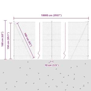 Plotový sloupek. Zelená 100 x 1,5 m (síť 36 mm) Ocel a PVC - obrázek 15