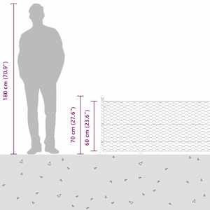 Hexagonální plot s betonovým základem 10 x 0,6 m Šedá Síťovina - obrázek 17