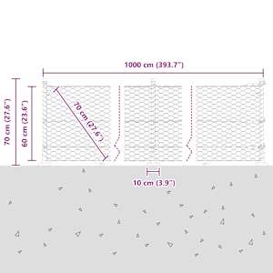 Hexagonální plot s betonovým základem 10 x 0,6 m Šedá Síťovina - obrázek 15