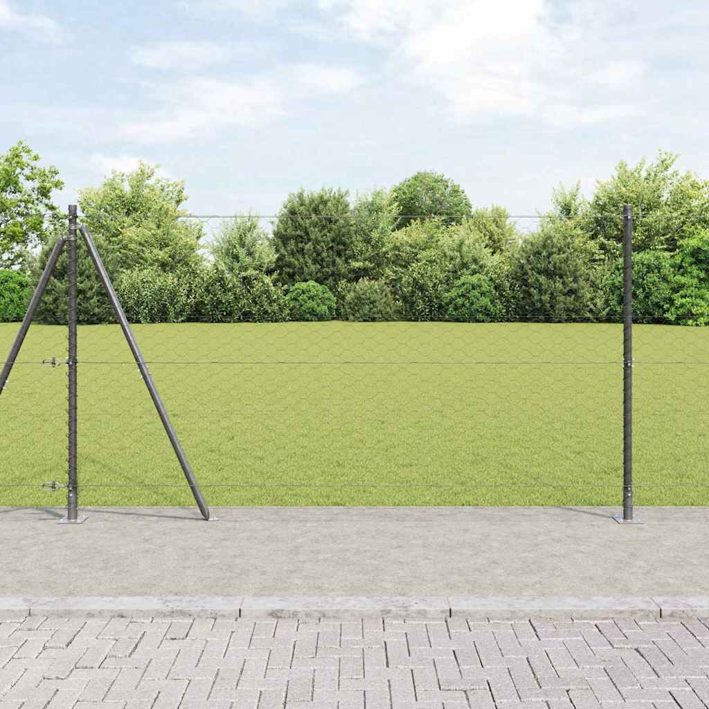 Hexagon Hegn Grå 1,2x10 m Stål
