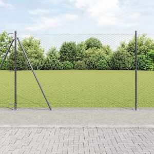 Steber ograje. Siva 10 x 1,5 m (36 mm mreža) Jeklo in PVC