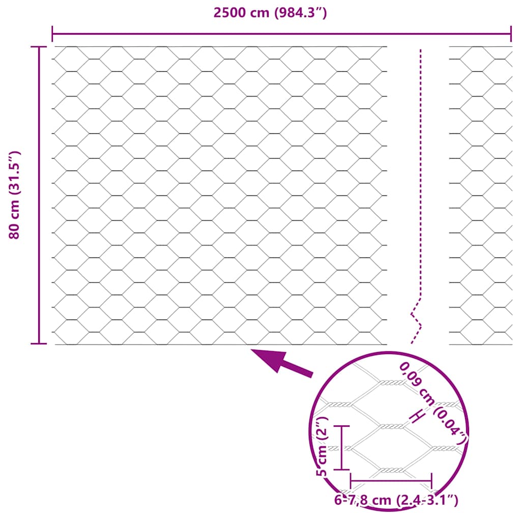 Plotový sloupek. Šedá 25 x 0,8 m (50 mm síť) Ocel a PVC - obrázek 16