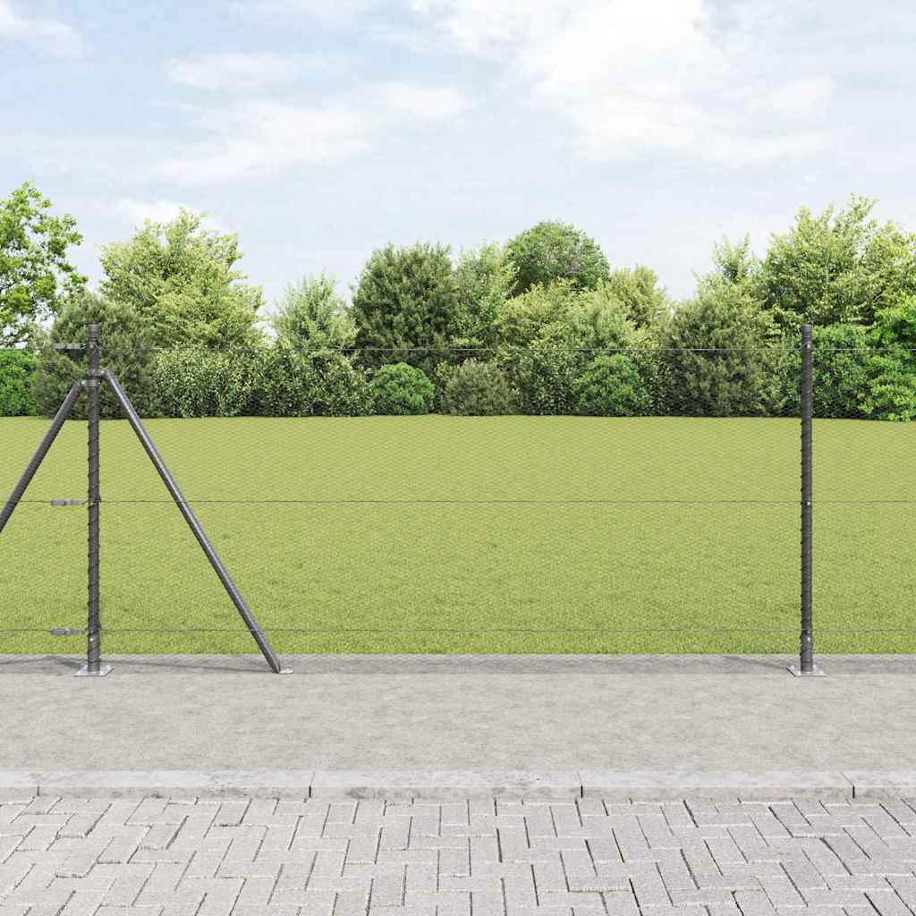 Hegn sæt Sæt af 2 Grå Stål 25 x 1 m Holdbart Udendørs hegnsæt