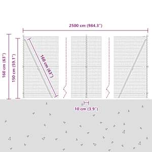 Hexagonální plot s betonovým základem 25 x 1,5 m Šedá Síťovina - obrázek 15