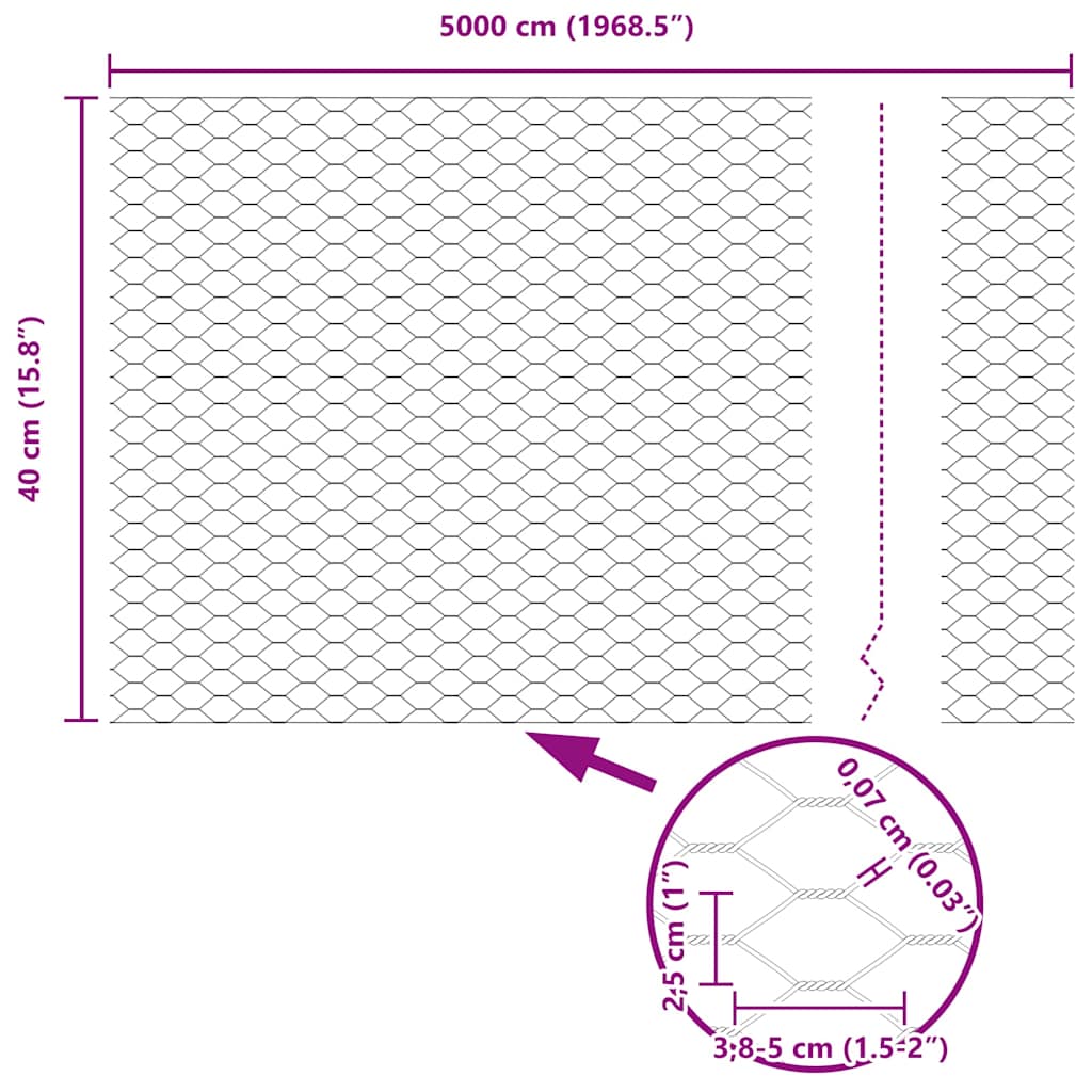 Plotový sloupek. Šedá 50 x 0,4 m (25 mm pletivo) Ocel a PVC - obrázek 16