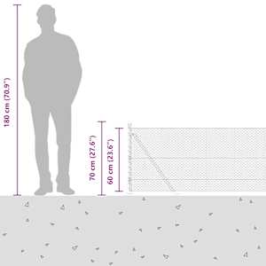 Hexagonální plot s betonovým základem 50 x 0,6 m Šedá Síťovina - obrázek 17