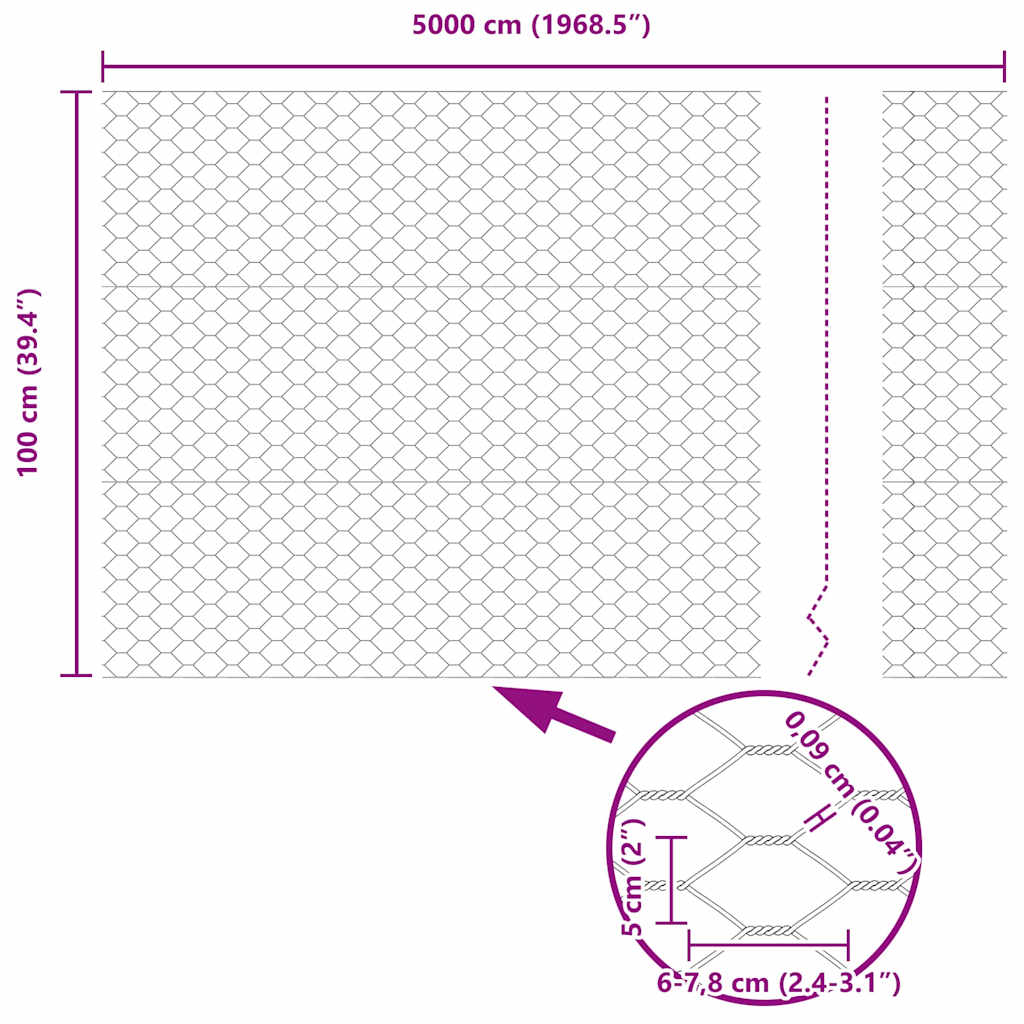 Plotový sloupek. Šedá 50 x 1 m (50 mm síť) Ocel a PVC - obrázek 16