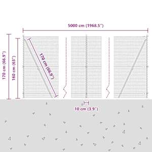 Plotový sloupek. Šedá 50 x 1,6 m (13 mm síť) Ocel a PVC - obrázek 15