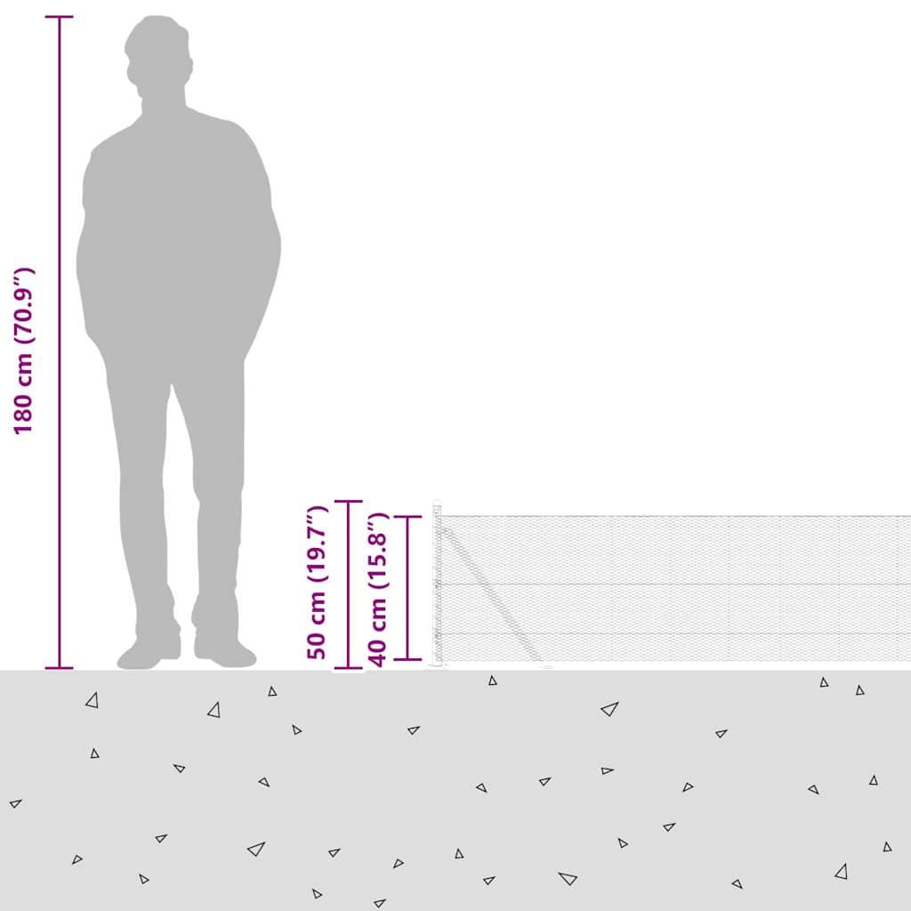 Plotový sloupek. Šedá 100 x 0,4 m (13 mm síť) Ocel a PVC - obrázek 17