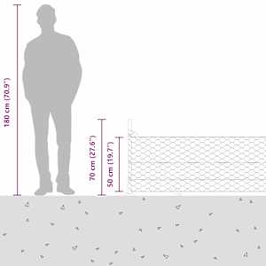 Plotový sloupek. Šedá 100 x 0,5 m (50 mm síťovina) Ocel a PVC - obrázek 17