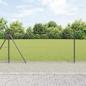 Steber ograje. Siva 100 x 1 m (25 mm mreža) Jeklo in PVC