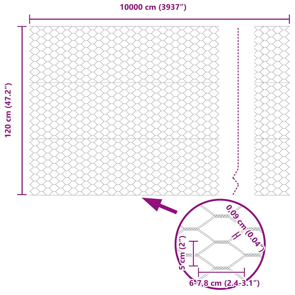 Plotový sloupek. Šedá 100 x 1,2 m (50 mm síť) Ocel a PVC - obrázek 16