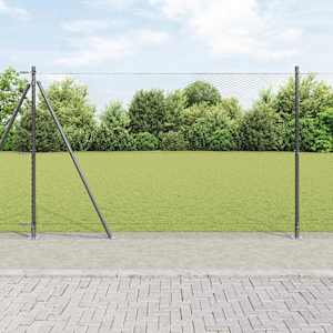 Hexagonální plot s betonovým základem 100 x 1,4 m Šedá Síťovina - obrázek 1