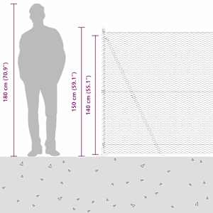 Hexagonální plot s betonovým základem 100 x 1,4 m Šedá Síťovina - obrázek 17