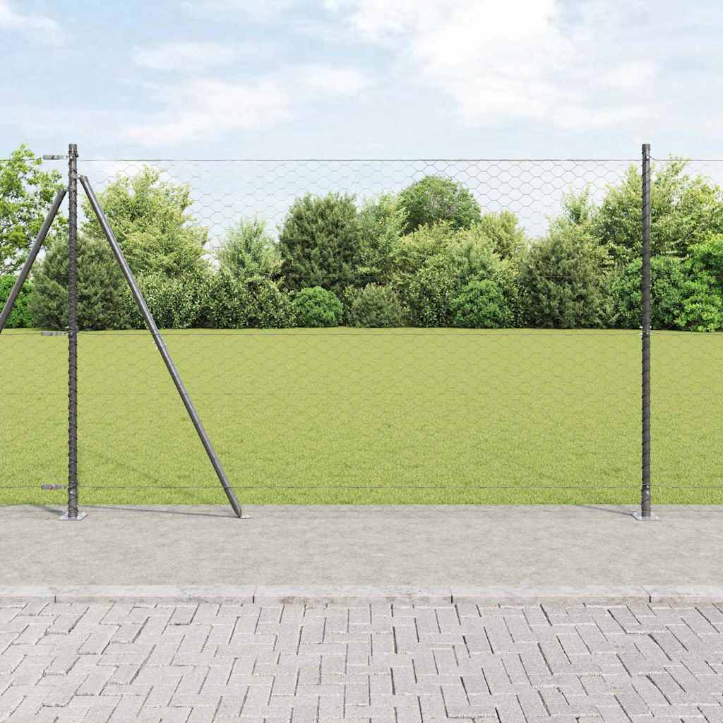Hexagon Indhegning Grå 1.4x100 m Stål
