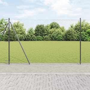 Steber ograje. Siva 100 x 1,5 m (50 mm mreža) Jeklo in PVC