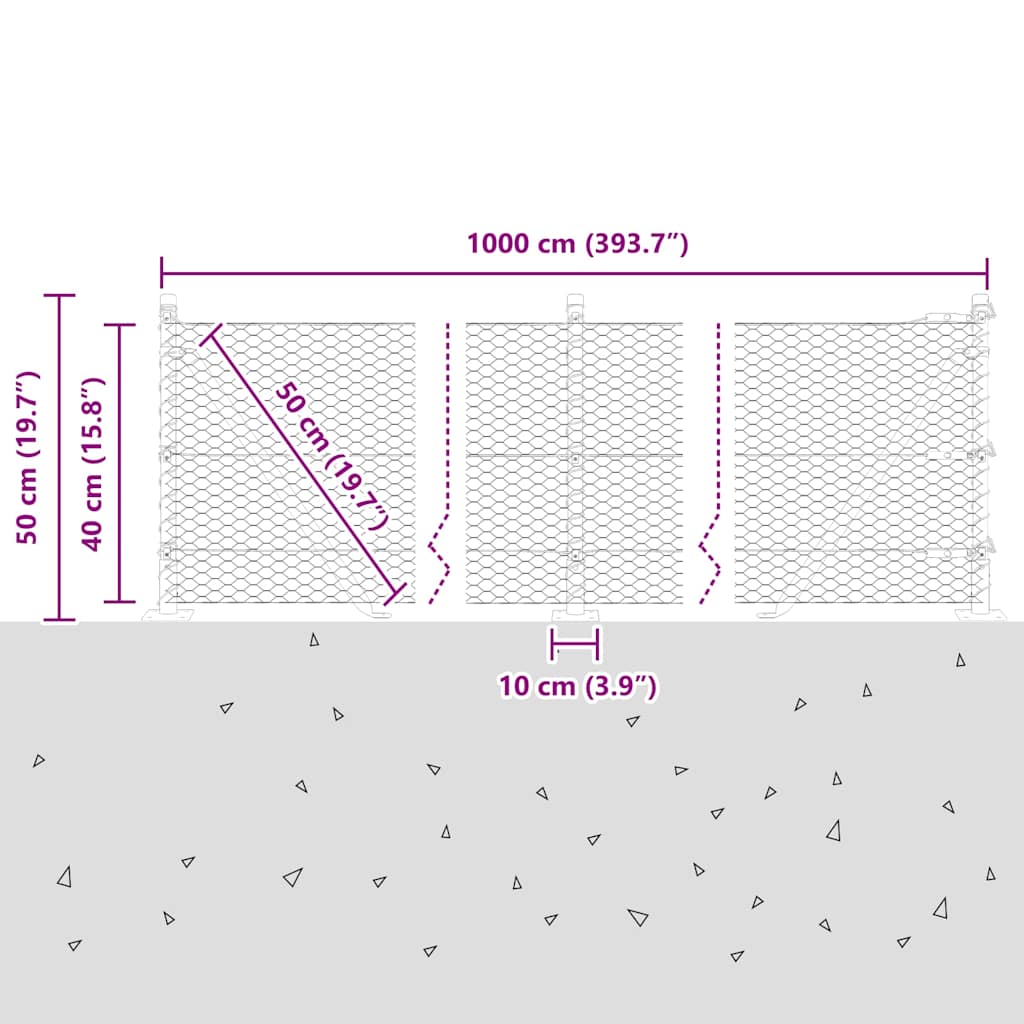 Plotový sloupek. Stříbrná 10 x 0,4 m (25 mm síť) Ocel - obrázek 15