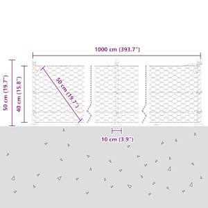 Hexagonální plot s betonovým základem 10 x 0,4 m Stříbrná - obrázek 15
