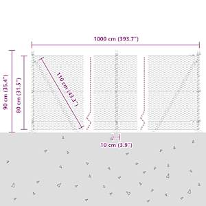 Venkovní šestiúhelníkový plot s betónovým základem 10 x 0,8 m - obrázek 15